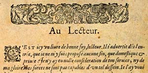 A portion of a page titled Au Lecteur