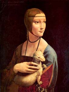 Painting of a woman holding an ermine