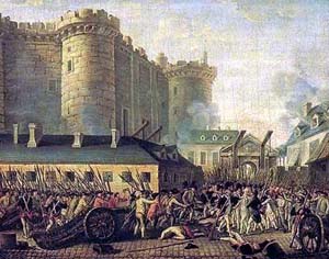 A painting of a battle during the French Revolution