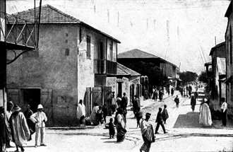 Old photo of a village in Africa